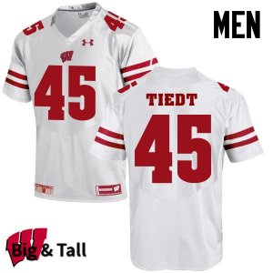 Men's Wisconsin Badgers NCAA #45 Hegeman Tiedt White Authentic Under Armour Big & Tall Stitched College Football Jersey WN31Y27IT